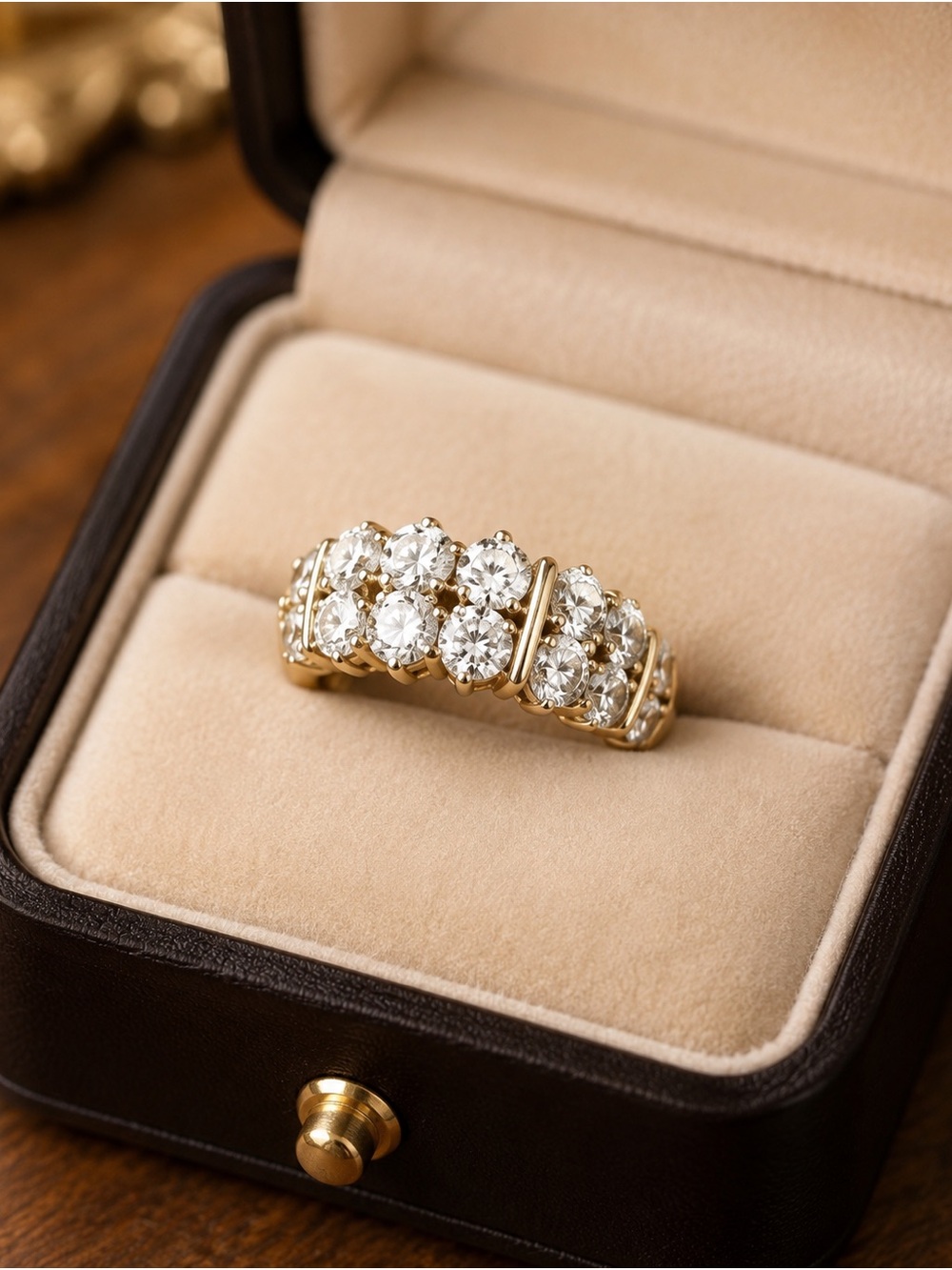 Gold Diamond Cluster Band - Women Jewelry
